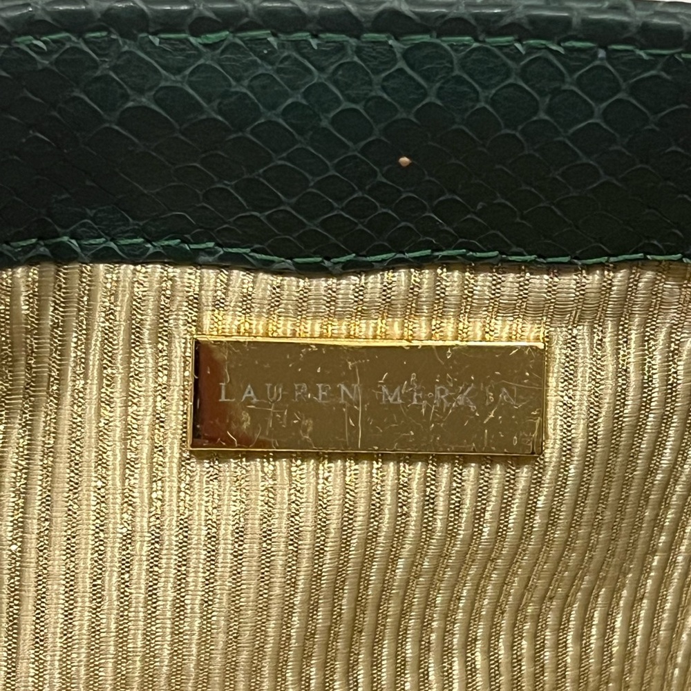 Lauren Merkin Louise Snakeskin Embossed Leather Clutch - Picture 6 of 13